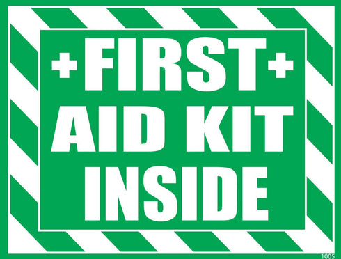Wrapco First Aid Kit Inside Sticker, Self Adhesive Vinyl Sign for Trucks or Equipment