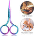 Mudder 3 Pack Small Nose Scissors for Facial Hair Trimming, Mini Beauty Stainless Steel Grooming Scissors (Rainbow
