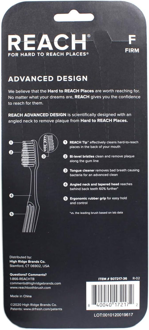 REACH 7 Count Advanced Design Adult Toothbrush, Firm