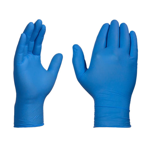 X3 Blue Nitrile Disposable Industrial Gloves 3 Mil, Latex/Powder-Free, Food-Safe, Non-Sterile, Textured, XX-Large, Box of 100