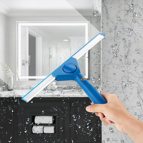 Neeklinny 13.5" 7" Multi-Purpose Window Squeegee with Handle, Rotating Window Cleaner for Glass, Shower Door, Car