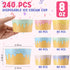 Jingmore 240 4/6/8 oz 6 Frozen Summer (8 oz) Pcs Ice Cream Bowls Paper Ice Cream Cups Containers Bulk Colors Disposable