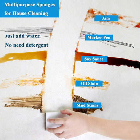 Magic Cleaning Sponges Eraser, 100 Pack Premium Melamine Foam Cleaning Pads, White Household Scrub Sponge for Kitchen,