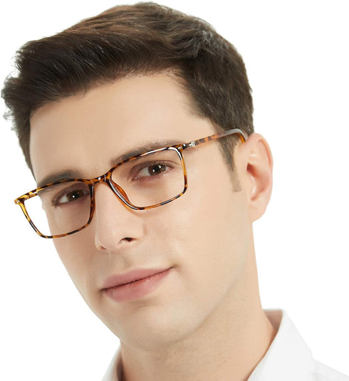 MARE AZZURO Flexible Reading Glasses Men, Lightweight Readers 1.0 to 6.0, Tortoise Color (1.00)