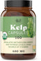 Raw Sea Kelp Powder Supplement 100 Pills, 600mg Capsules, Powdered Raw Seaweed & Thyroid Support