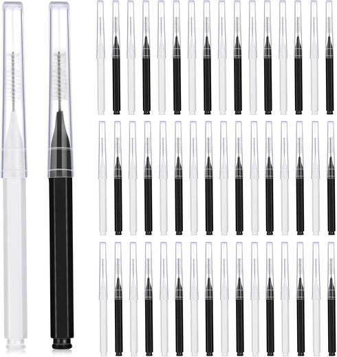 Patelai 50 Pieces Braces Brush, Interdental Brush Toothpick, Dental Hygiene Tool, Black & White