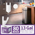 Pets,13 80 Count Small Trash Bags with Handles - Ocean Plastic Upcycling - Plastic Garbage Bags, Can Bin & Waste Basket