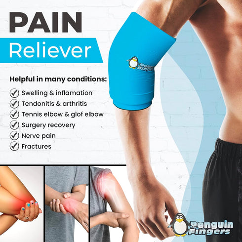 Reusable Elbow and Ankle Ice Pack for Injuries, Cold Warm Compression Sleeves for Arm, Ankle, Foot Pain Relief