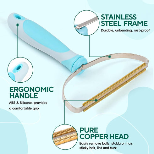 Pet Hair Remover, Retractable Carpet Scraper Rake, Portable Dog Cat Hair Remover for Embedded Fur from Carpet, Stair,