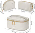 KTMOUW 3 Pcs Waterproof Makeup Bag Set, Portable Travel Organizer for Women, Weave Toiletry Bag, Beige
