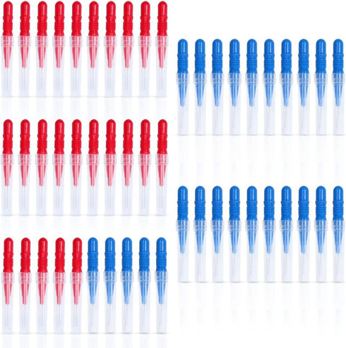 ewinever 50 Count Interdental Brush, Toothpick Tooth Flossing Head, Oral Dental Hygiene Tool (Red+Blue)