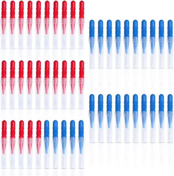 ewinever 50 Count Interdental Brush, Toothpick Tooth Flossing Head, Oral Dental Hygiene Tool (Red+Blue)