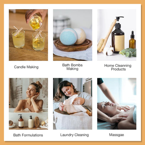 Essential Oils Set - Top 5 Aromatherapy Oils for Diffuser, Air Freshening Scents for Candle & Soap Making, Humidifiers