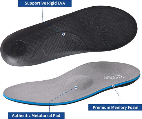 High Arch Metatarsal Pad Orthotics for Morton's Neuroma,Ball of Foot Pain Inserts Plantar Fasciitis Flat Feet Memory