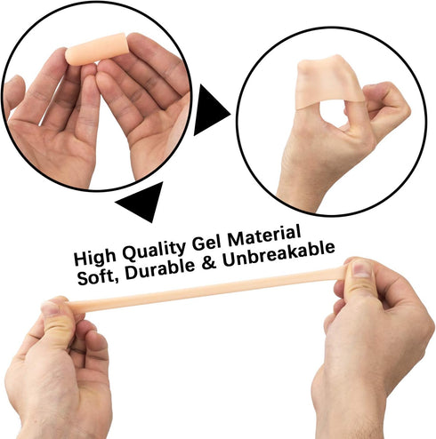 ANCIRS Gel Finger Support Protector Gloves - 40pcs Silicone Fingertips/Covers for Cracking, Eczema Skin