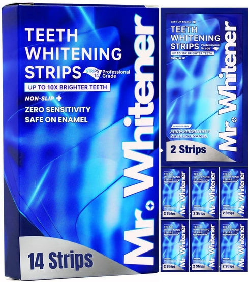 Mr.Whitener Teeth Whitening Strips, Premium Tooth Whitening Kits: 14 Strips 7 Packs, Dentist-Approved,