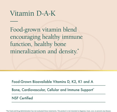 Natura Health Products Vitamin D-A-K Supplement, Supports Healthy Bone, Heart, and Vision Function - 60 Capsules