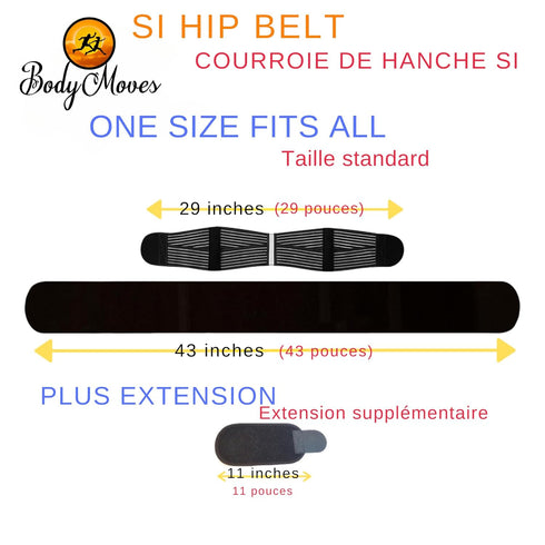 BodyMoves Sacroiliac Si Joint Hip Belt PLUS Extension - Stabilizing Brace for Inflammation Sciatica Pain Relief