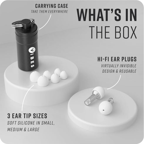 VIBES High Fidelity Concert Ear Plugs – Reusable Noise Reducing Ear Plugs for Concerts, Musicians, Raves, Live Events