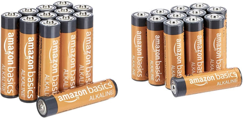 Amazon Basics 24 Count AA & AAA High-Performance Alkaline Batteries Value Pack - 12 AA and 12 AAA