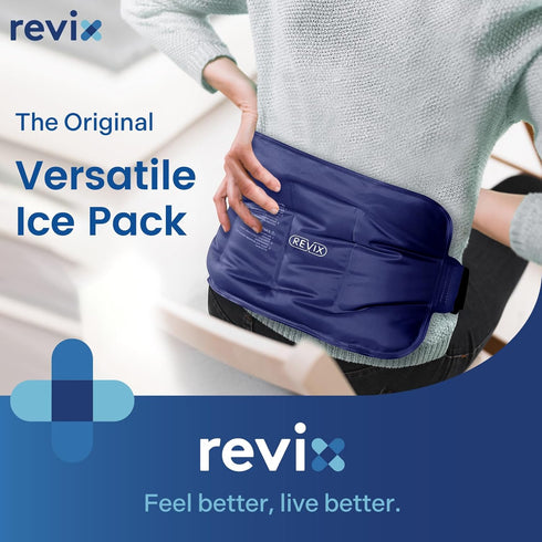 REVIX Reusable Ice Pack for Injuries - Gel for Lower Back Pain Relief, Cold Packs for Back Shoulder, Hip, Wrap Around