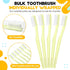 CHENGU 200 Pack Individually Wrapped Disposable Toothbrush Bulk, Single Use Travel Toothbrushes for Adults (Yellow)