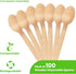 Concession Essentials Disposable Wooden Cutlery Spoons - 6.25 Inch Length, Pack of 100