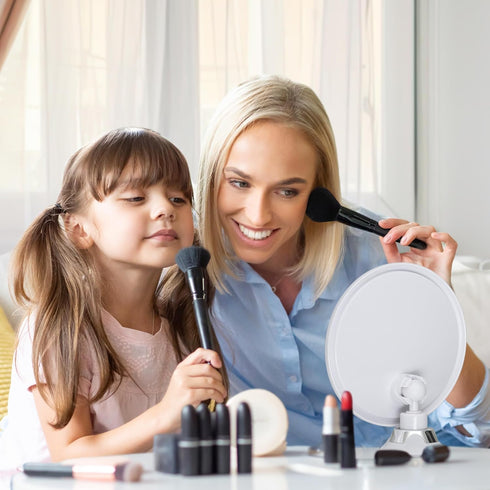 MIRRORVANA 10X Magnifying Mirror for Makeup, Suction Cup Cosmetic Mirror for Vanity and Travel - 6.7 x 6.7 Inch