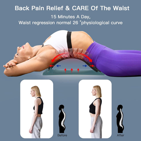 Back Cracker Stretcher for Lower Back Pain Relief, Multi-Level Adjustable Spine Board for Herniated Disc, Sciatica