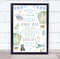 The Card Zoo New Baby Birth New-Born Nursery Christening Hot Air Balloons Keepsake Gift Print