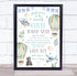 The Card Zoo New Baby Birth New-Born Nursery Christening Hot Air Balloons Keepsake Gift Print