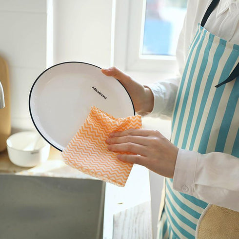 Cleaning Cloths Wipe Roll, Reusable Kitchen Cleaning Wipe, Wash Rags for Home, Kitchen Use (Orange)