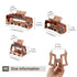 Shinowa 3 Pieces Leopard Print Hair Claw Clips, Strong Hold Jaw Clips for Thick Hair, Accessories for Women Girls,