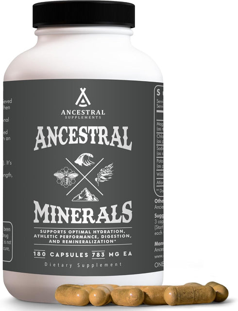 Ancestral Supplements Minerals & Electrolytes with Magnesium, Potassium, Sodium, Supports Optimal Hydration,