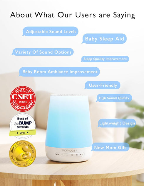 Momcozy 34 Baby Sound Machine, White Noise Machine for Baby Sleeping with Night Light, Toddler Sleep Trainer Soothing