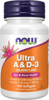 NOW Foods Vitamin A & D3 Supplements, 25,000/1,000 IU, Eye Health*, Essential Nutrition, 100 Softgels