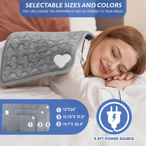 Protection-12''24'' Heating Pad for Back Neck Shoulder Pain, Electric Heating Pad Auto Shut Off, Fast Heat, Large
