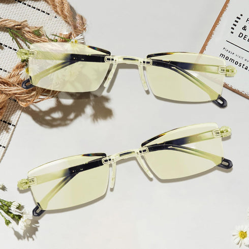 panthra 2 Pieces of Intelligent Dual Focus Glasses, Presbyopia Glasses, With Box and Cloth, Smart Zoom Technology