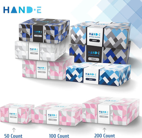 Hand-E Touch Pink Nitrile Disposable Gloves for Esthetician, Nail Tech, Hair Dye, Stylist, Cleaning