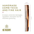 Kent 6T Fine Tooth Comb and Wide Tooth Comb Hair Combs for Women, Combs for Men Beard Comb and Mustache Comb, Barber Comb Hair Styling Grooming Comb for Men and Women. Handmade and Saw Cut Kent Comb