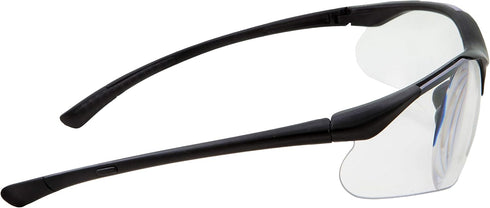 grinderPUNCH Full Lens Magnification Safety Glasses, Black Frame, Clear Lens Reading Eyewear