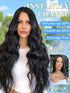 KooKaStyle 20 Inch Invisible Wire Hair Extensions with Adjustable Headband, 4 Secure Clips, Black Long Wavy Hairpiece