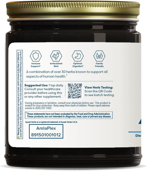 Ayush Herbs Amla Plex, All-Natural Immune and Digestive-Support Herbal Jam with Vitamin C