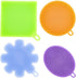 Silicone Dishwashing Sponge Scrubber Set, 4-Piece Pot & Pan Cleaning Brush for Home Kitchen Use