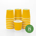 Restaurantware 4 Ounce Paper Coffee Cups, 25 Disposable Ripple Wall Cups, Leakproof, Yellow Paper Hot Cups