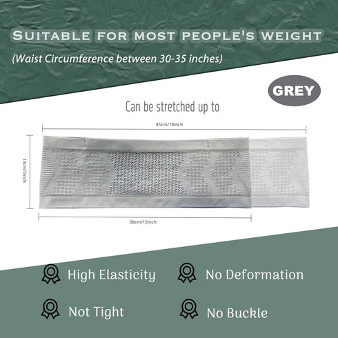 ?????????????? ?????? Insulin Pump Belt, Diabetic Waist Belt with 4 Large Pockets, Breathable for Sleeping (Grey, 30-35 inch)