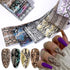 Snake Skin Nail Transfer Foil Sticker Art Supplies, Python & Starry Sky Designs, 10 Pcs Holographic Nail Foil
