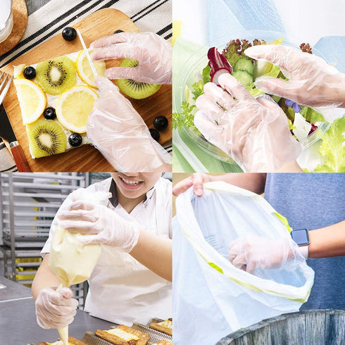 Teivio Disposable Gloves ¦ Plastic Gloves for Kitchen Cooking, Cleaning, Food Handling