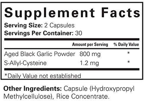 Think Remedy 60 Aged Black Garlic Capsules - Garlic Pills - Less Odor - Capsules - Allium Sativum Supplement - More