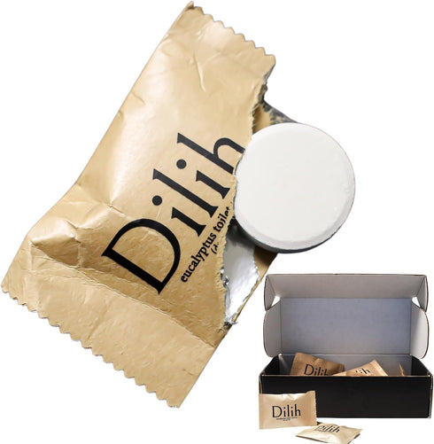 Premium Bathroom Air Freshener | Dilih Toilet Tablets | Elegant Dissolvable Eucalyptus, 24 Count